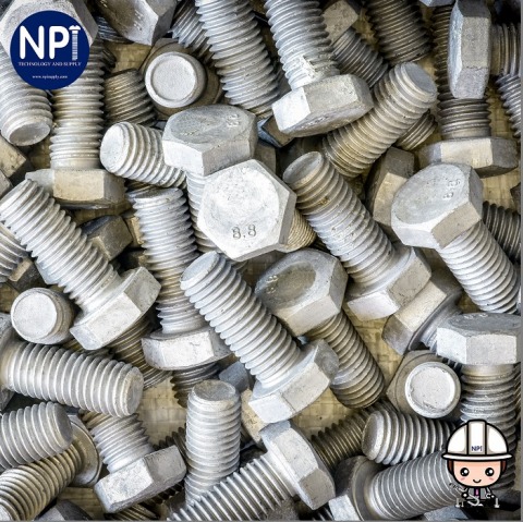 สกรูหัวหกเหลี่ยม เกรด 8.8 ชุบ HDG